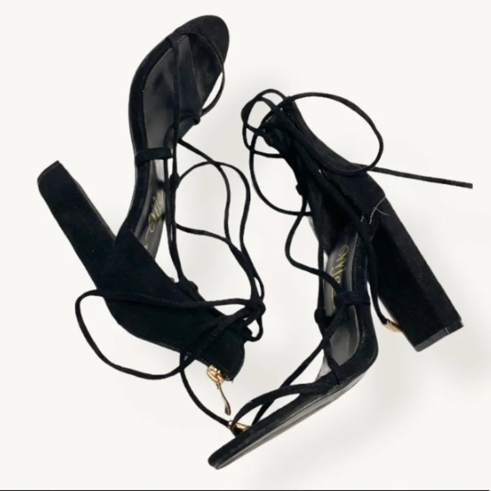So Me suede lace up heels